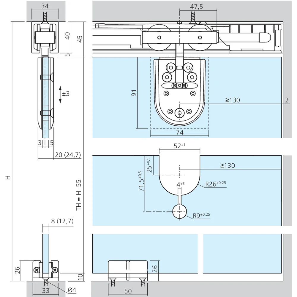 Garniture 1 porte Junior 100 GP