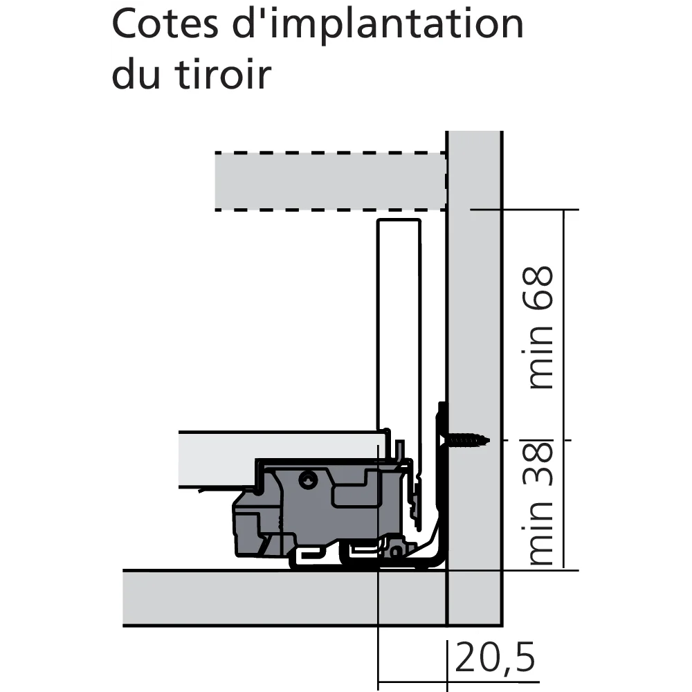 Tiroir à l’anglaise M (H : 106 mm)