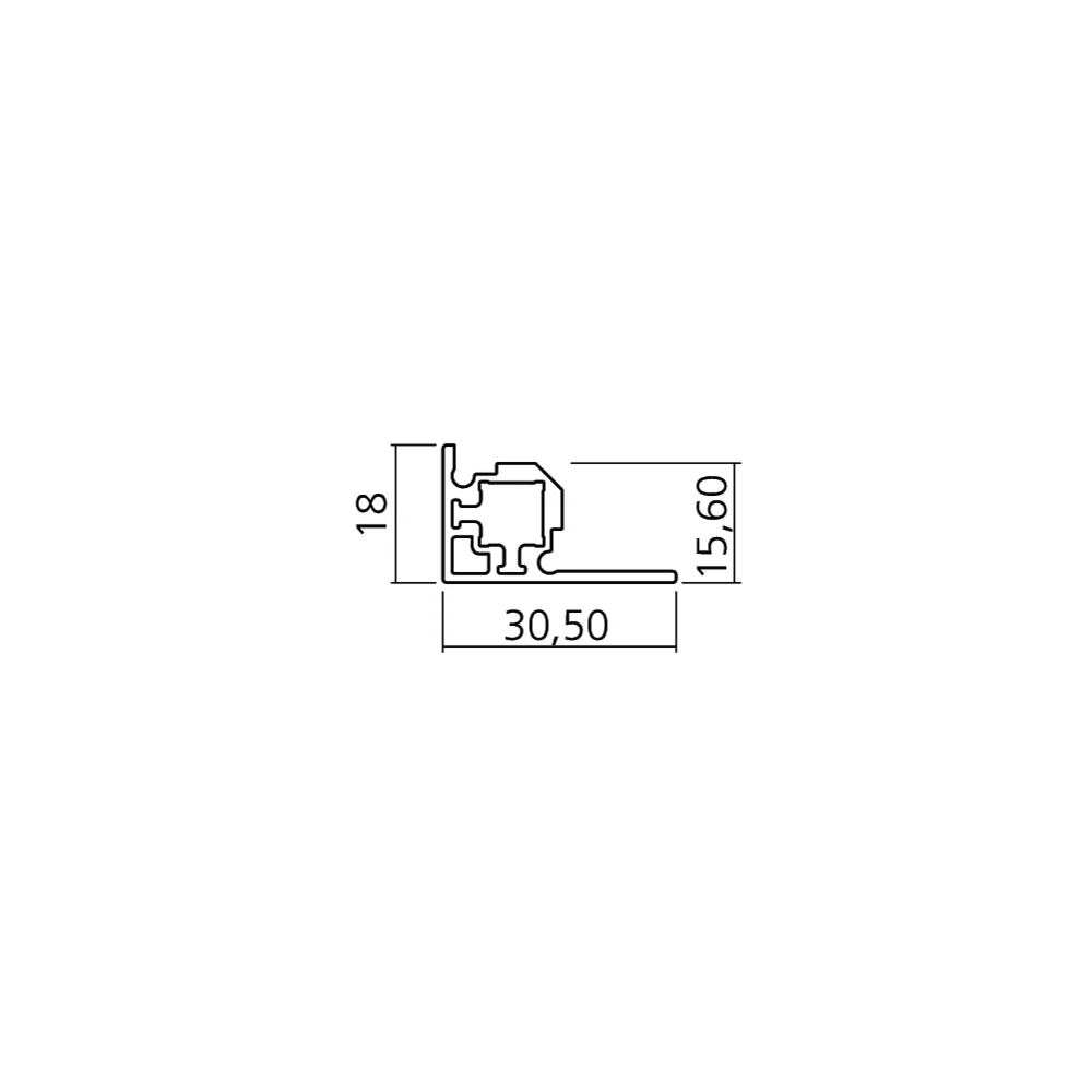 Profil CADRO vitrine et tablette bois