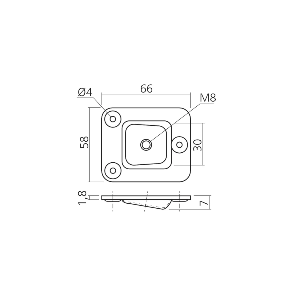Ferrure pour pied oblique