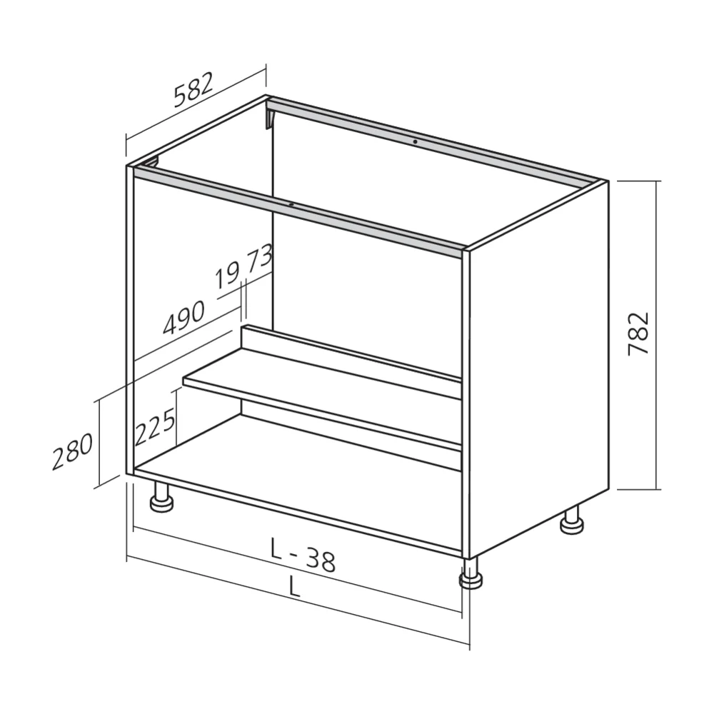 Caisson bas 780 sous évier