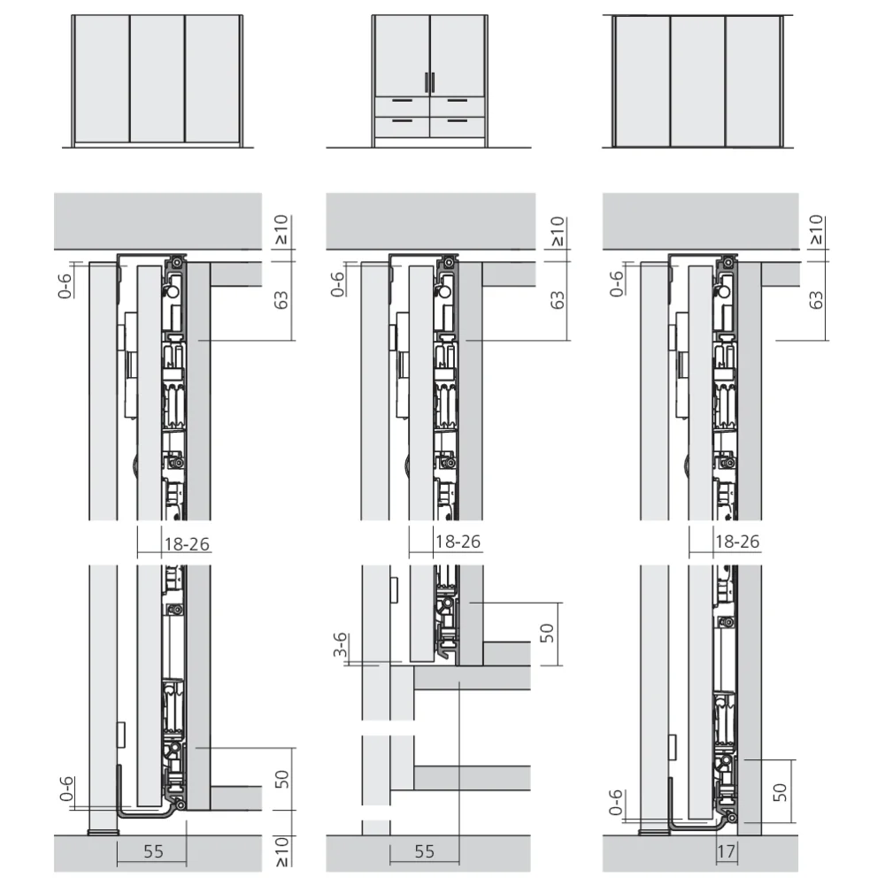 Garniture 1 porte bois Concepta III Push-to-open 25/35 kg