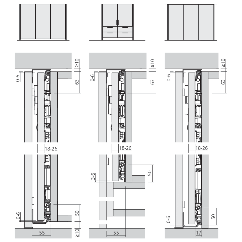 Garniture 1 porte bois Concepta III Push-to-open 25/35 kg