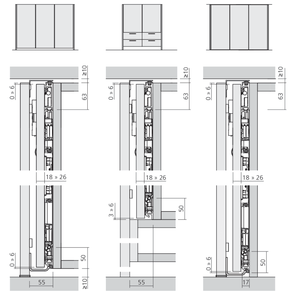Garniture 1 porte bois Concepta III Push-to-open 25/35 kg
