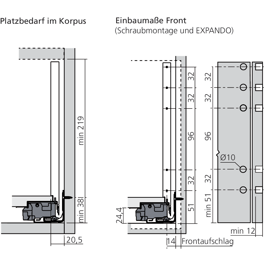 Tiroir Standard F (H : 241 mm)