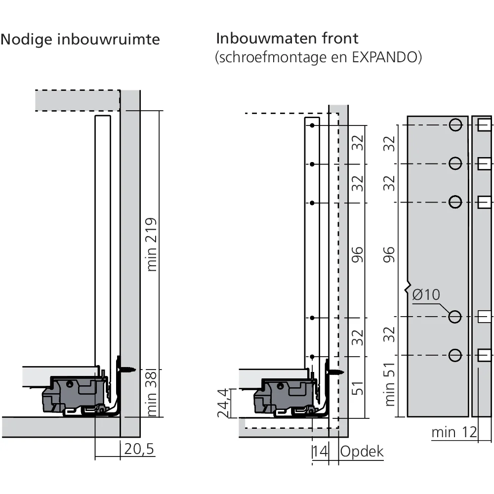 Tiroir Standard F (H : 257 mm)