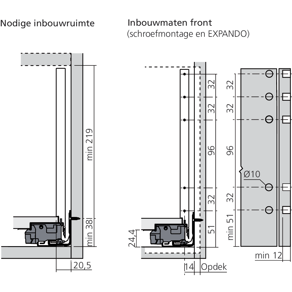 Tiroir Standard F (H : 241 mm)