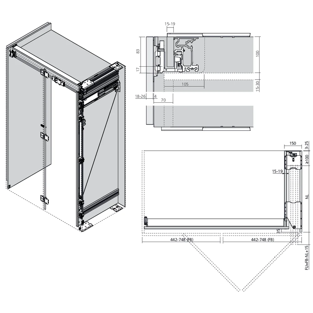 Garniture 1 paire de portes pliantes REVEGO duo