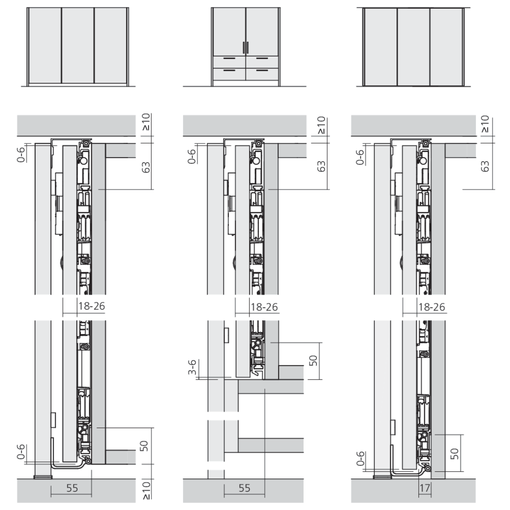 Garniture 1 porte bois Concepta III Pull 25/35 kg