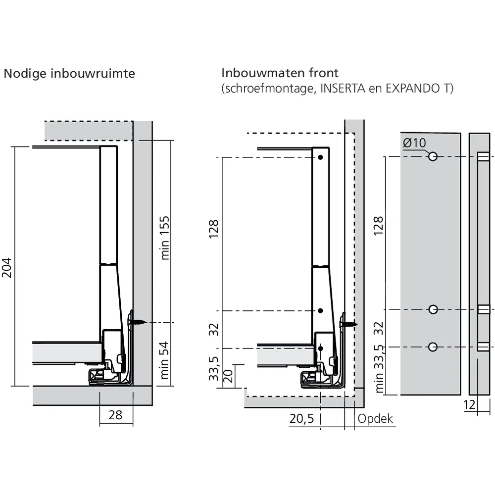 Tiroir standard avec BOXCAP E (H : 209 mm)