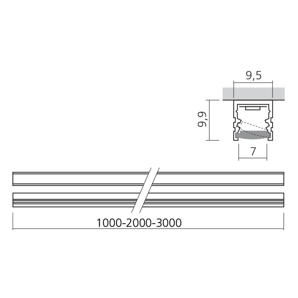 Réglette LED recoupable Line en applique 24 V