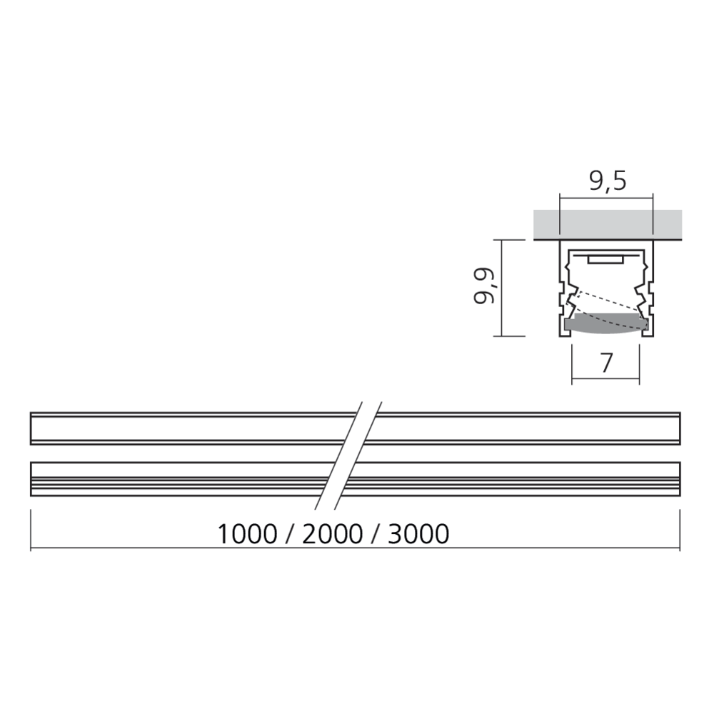 Réglette LED recoupable Line en applique 24 V