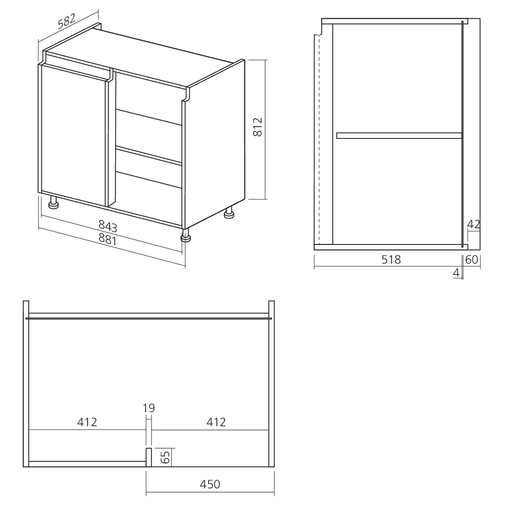 Caisson bas d'angle 1 GOLA