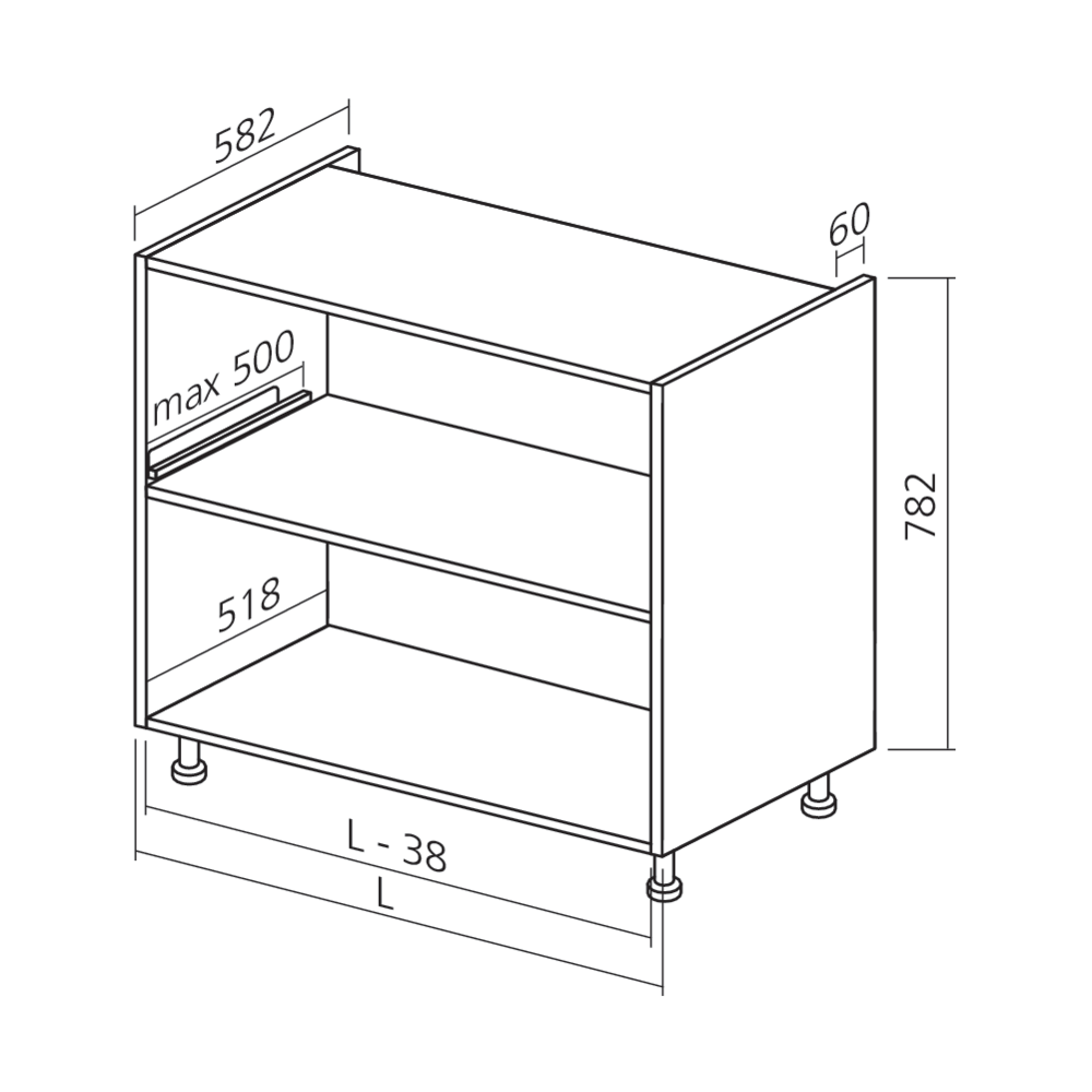 Caisson bas 780 grande largeur