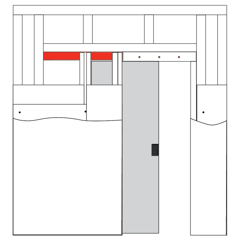 Kit coulissant pour porte à galandage pour ossature de 75 mm