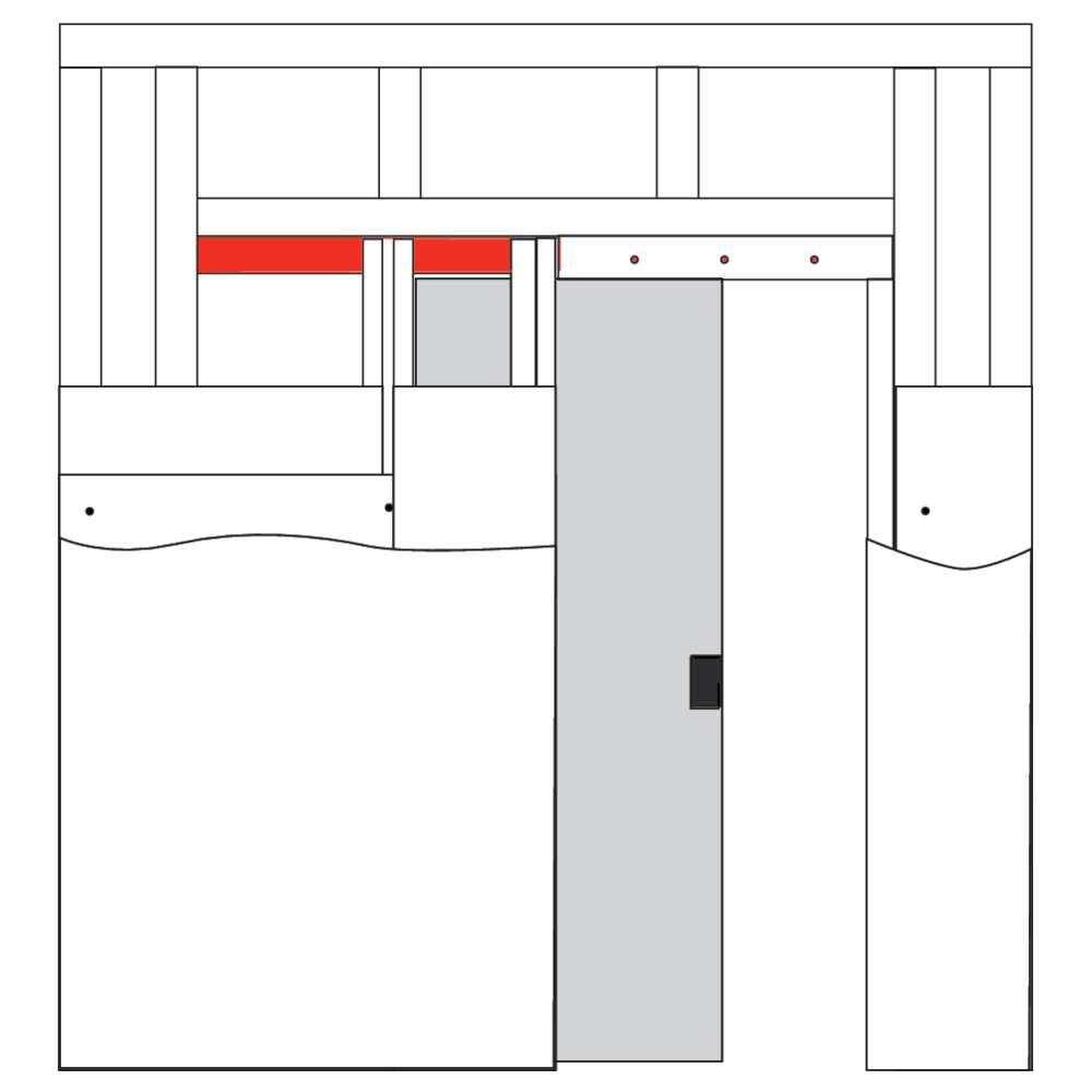 Kit coulissant pour porte à galandage pour ossature de 75 mm