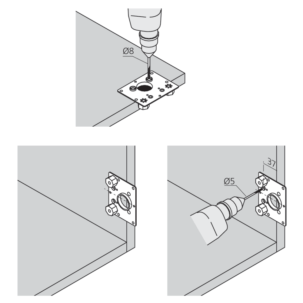 Gabarit de perçage pour boîtier INSERTA + embases