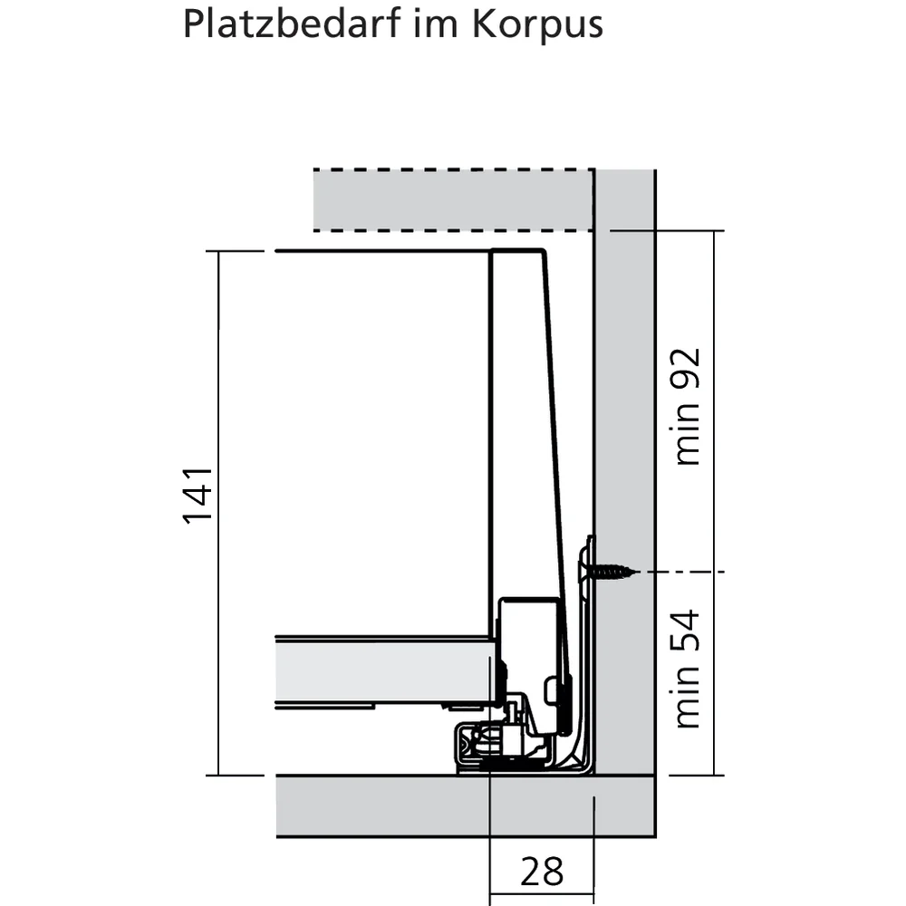 Tiroir à l'anglaise K (H : 144 mm)