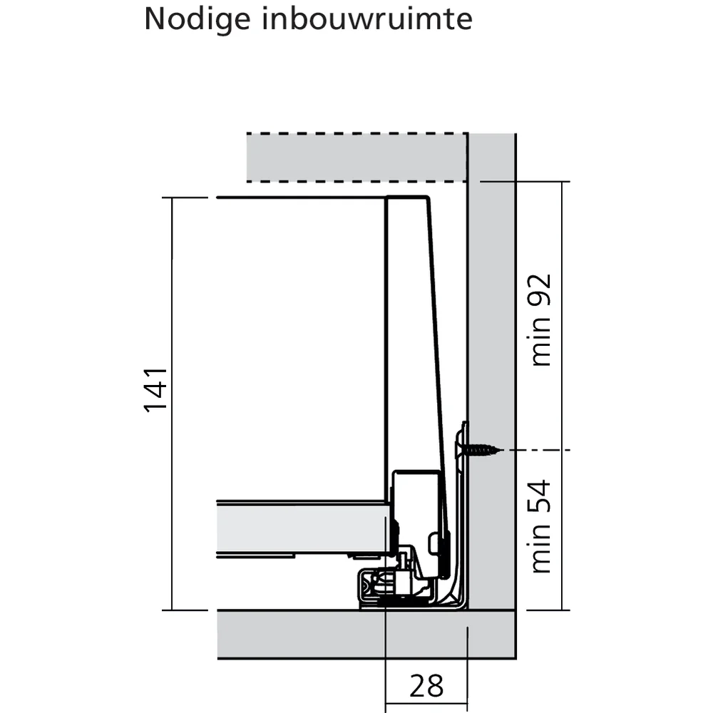 Tiroir à l'anglaise K (H : 144 mm)