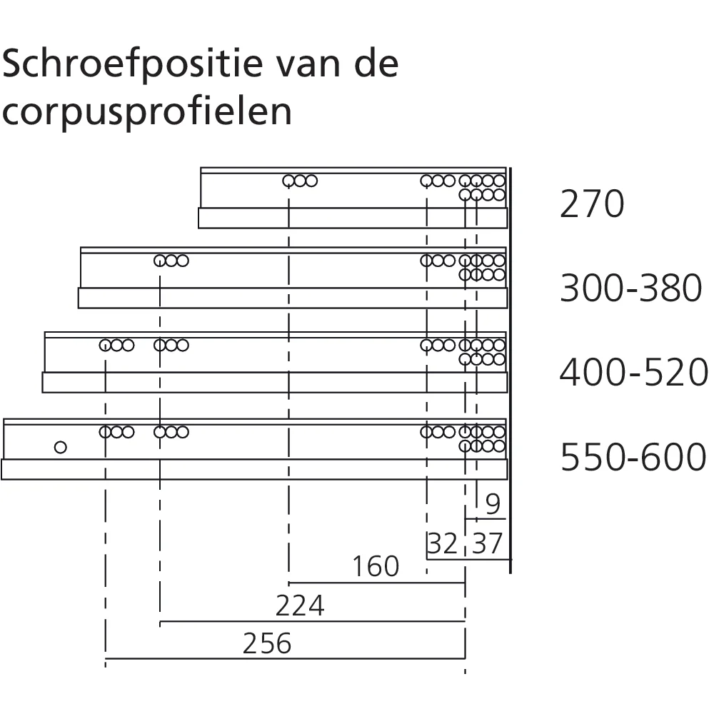 Coulisse MOVENTO 40 kg BLUMOTION / TIP-ON BLUMOTION