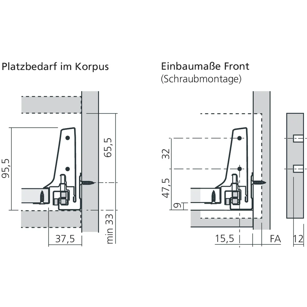 Tiroir simple M (H : 98,5 mm)