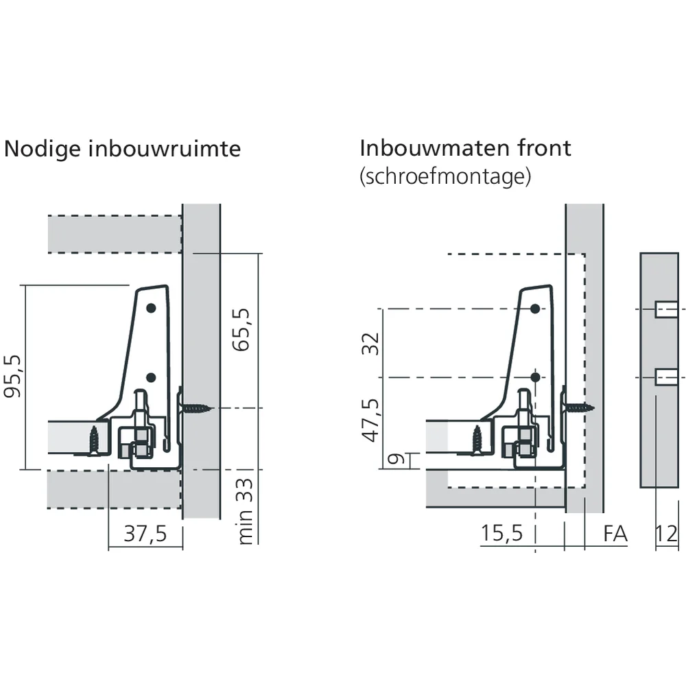 Tiroir simple M (H : 98,5 mm)