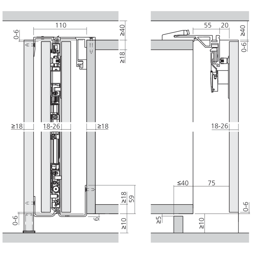 Garniture 1 paire de portes pliantes Folding Concepta III Pull 25 kg