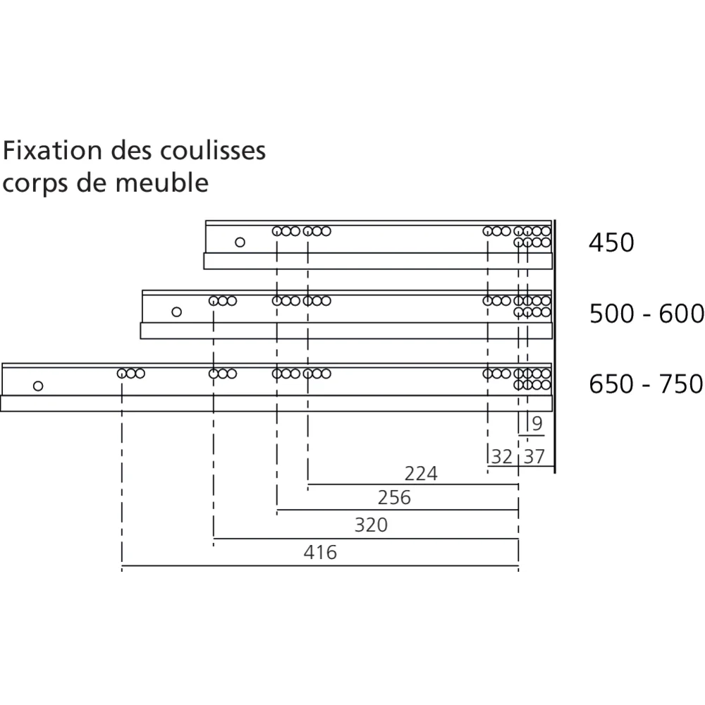 Coulisse MOVENTO 70 kg BLUMOTION / TIP-ON BLUMOTION