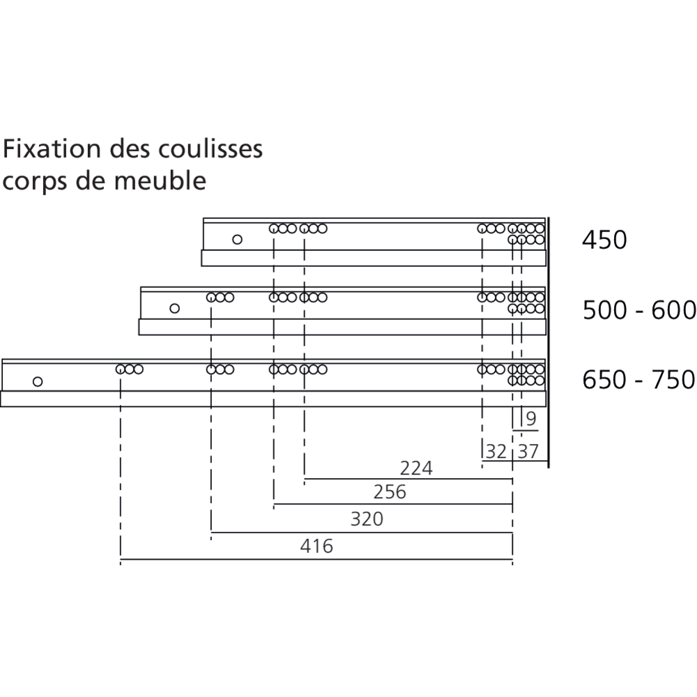 Coulisse MOVENTO 70 kg BLUMOTION / TIP-ON BLUMOTION
