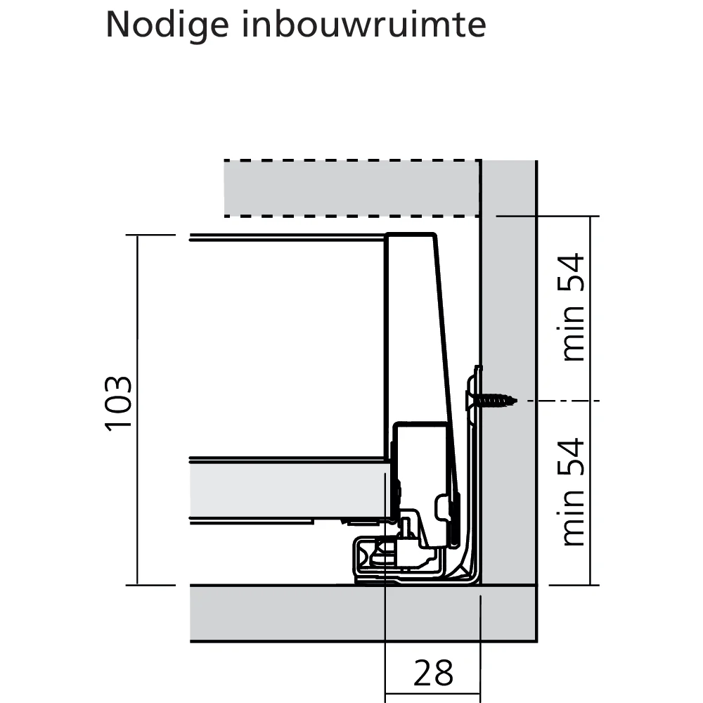 Tiroir à l'anglaise M (H : 106 mm)