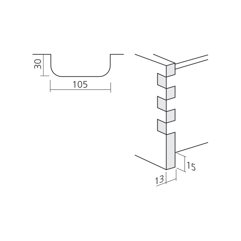 Tiroir bois SC - À l'anglaise