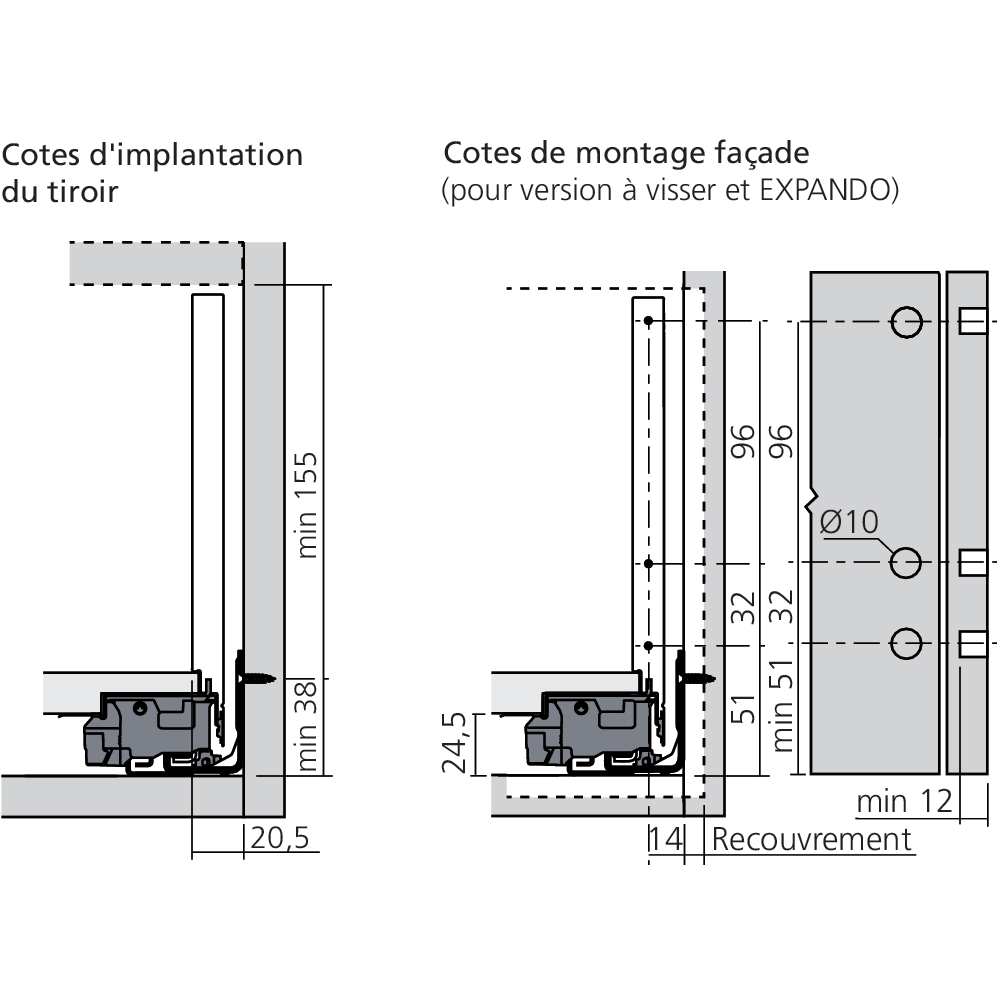 Tiroir siphon C (H : 193 mm)