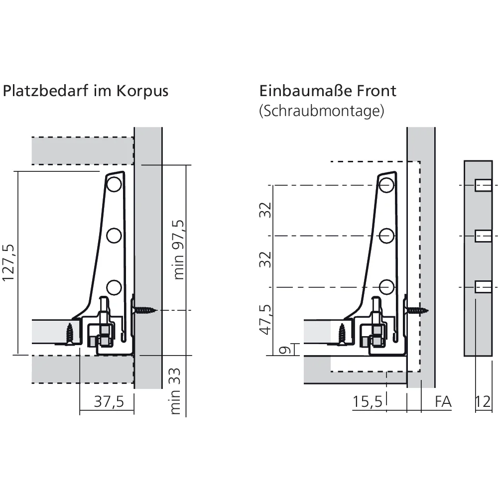 Tiroir simple K (H : 130,5 mm)