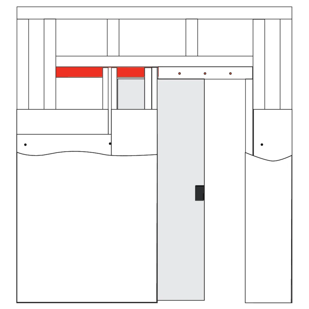 Kit coulissant pour porte à galandage pour ossature de 100 mm