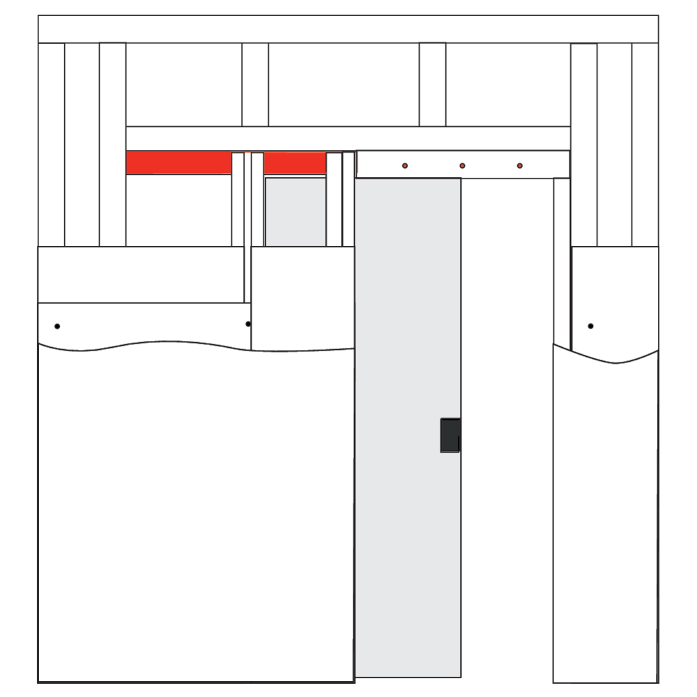 Kit coulissant pour porte à galandage pour ossature de 100 mm