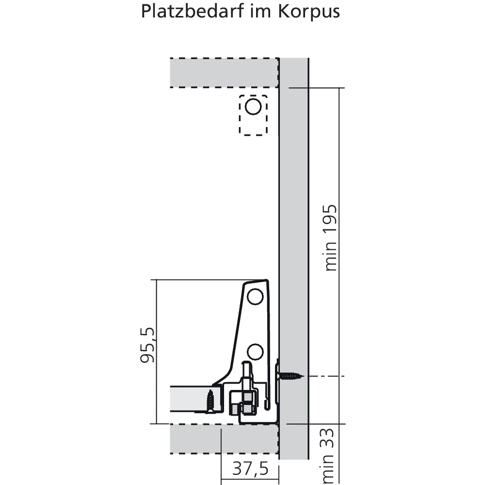 Bloc-tiroir à l'anglaise D côté M (H : 228 mm)