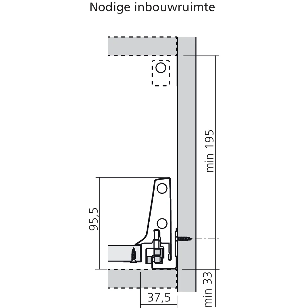 Bloc-tiroir à l'anglaise D côté M (H : 228 mm)