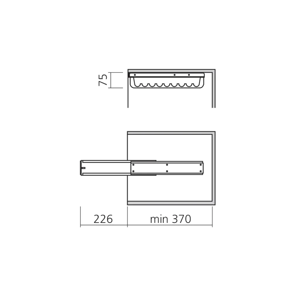 Penderie coulissante LINÉA avec arrêts