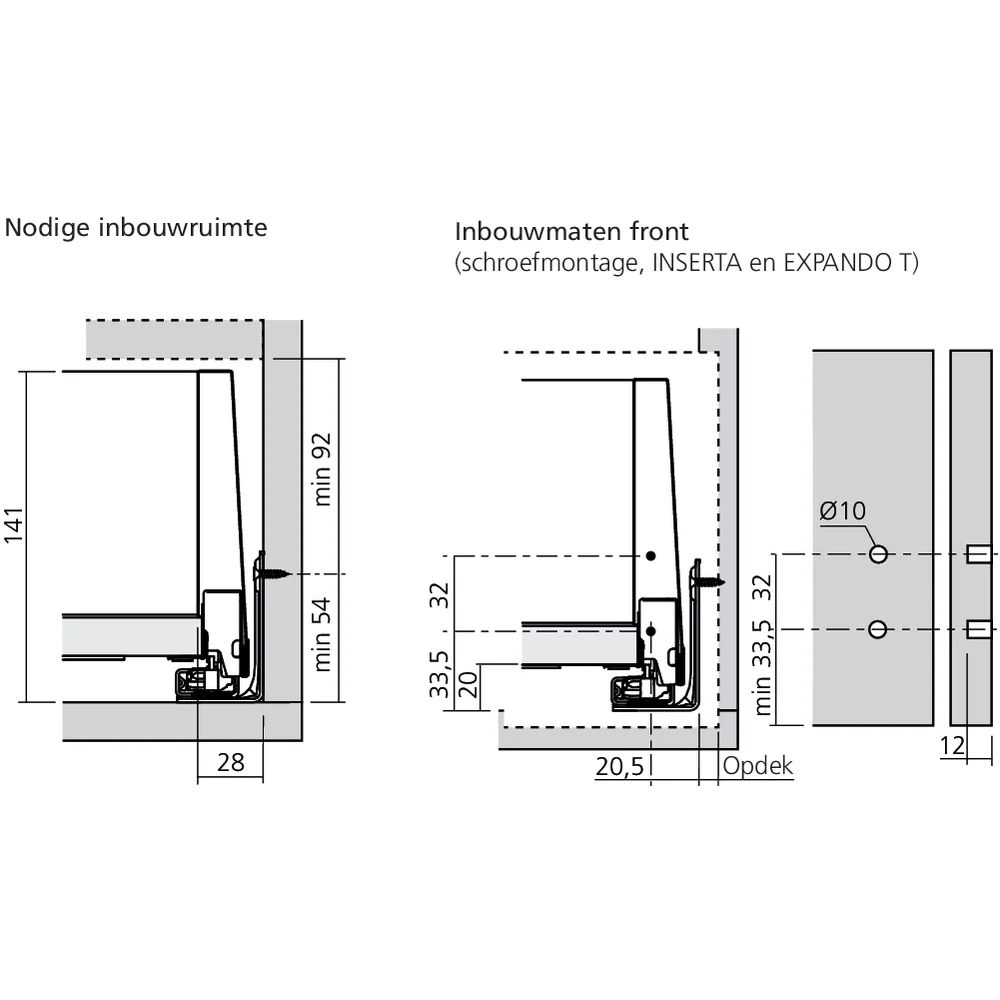 Tiroir standard K (H : 146 mm)