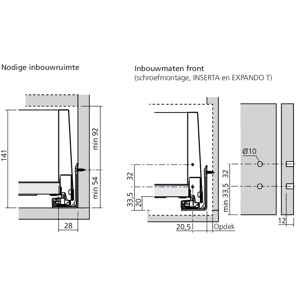Tiroir standard K (H : 146 mm)