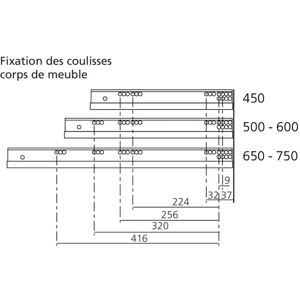 Coulisse MOVENTO 70 kg BLUMOTION / TIP-ON BLUMOTION