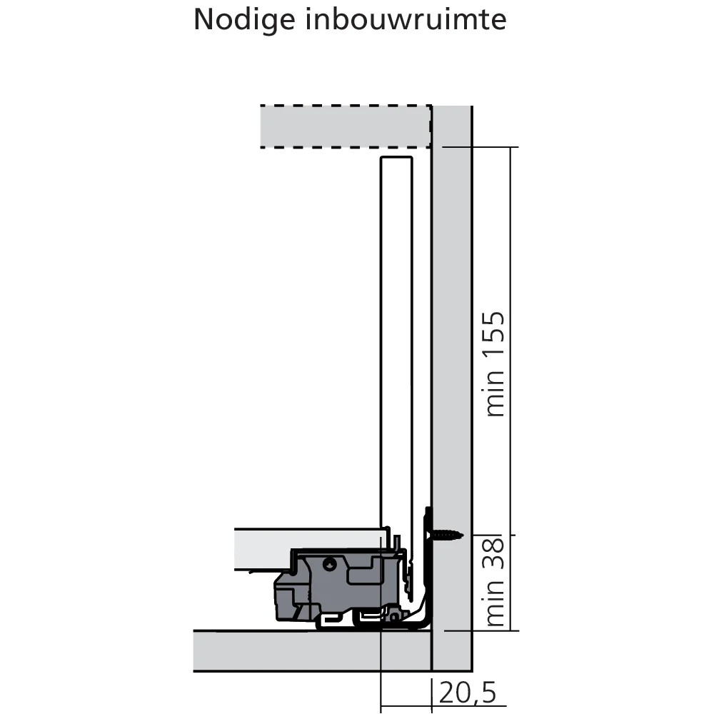 Tiroir à l’anglaise C avec demi-verre (H : 193 mm)