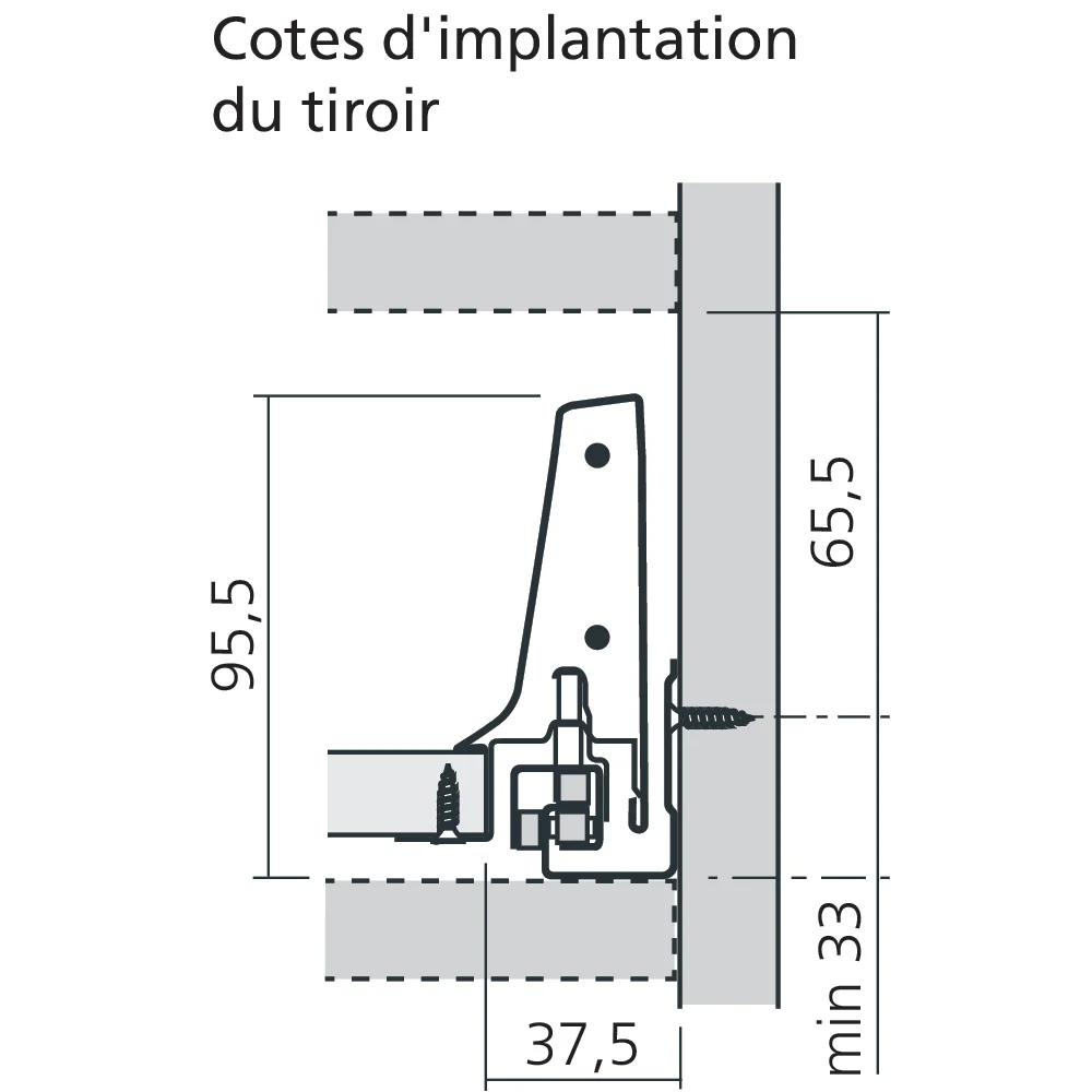 Tiroir à l'anglaise M (H : 108 mm)
