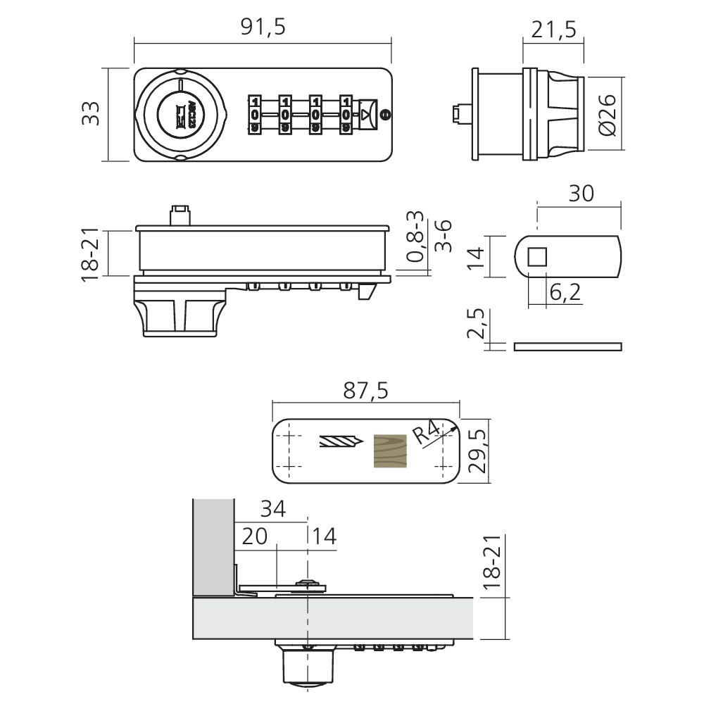 Serrure batteuse à chiffres et à clé code libre Public