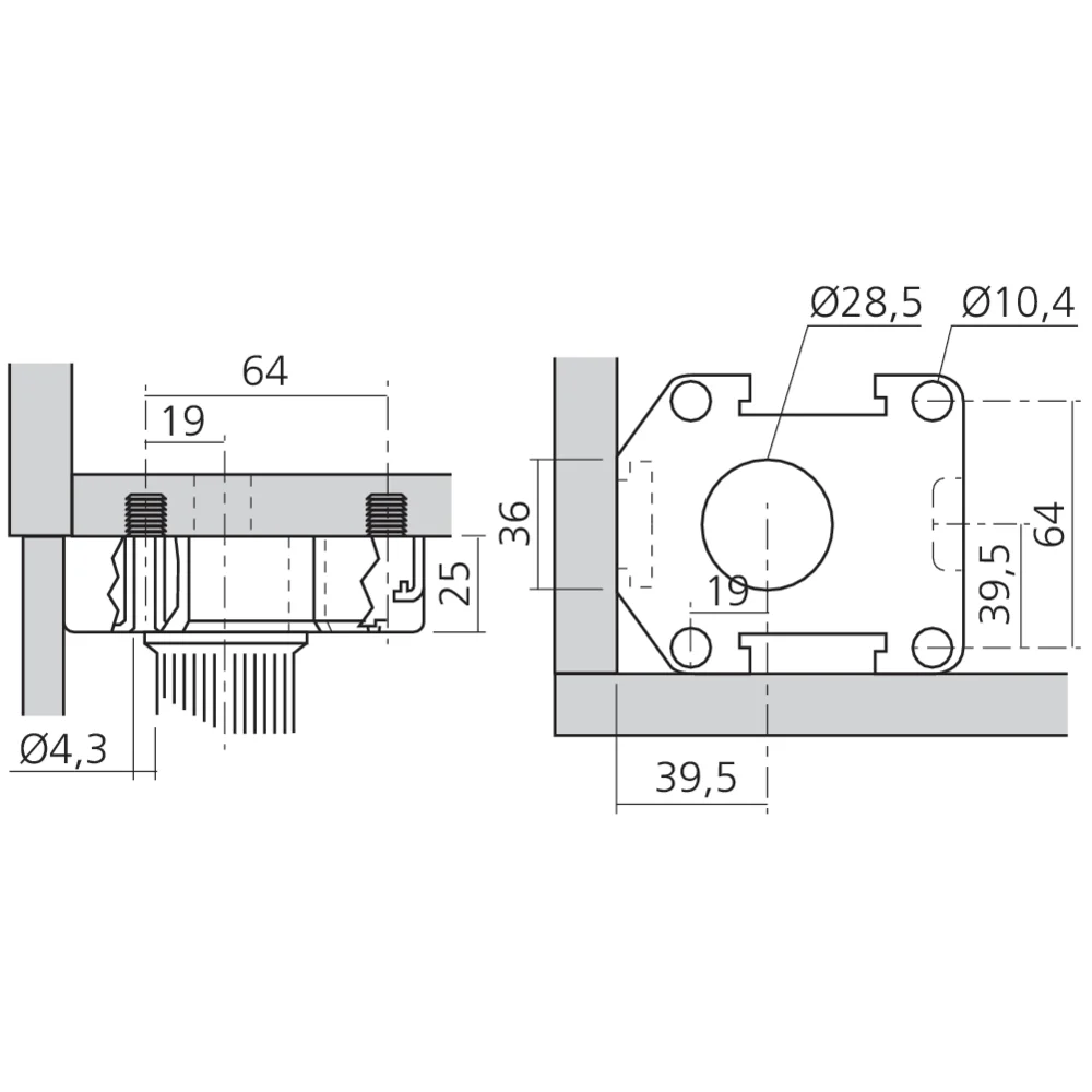 Embase large à frapper pour pied Axor