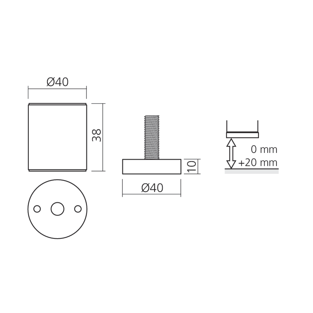 Pied alu ajustable CYCLOS