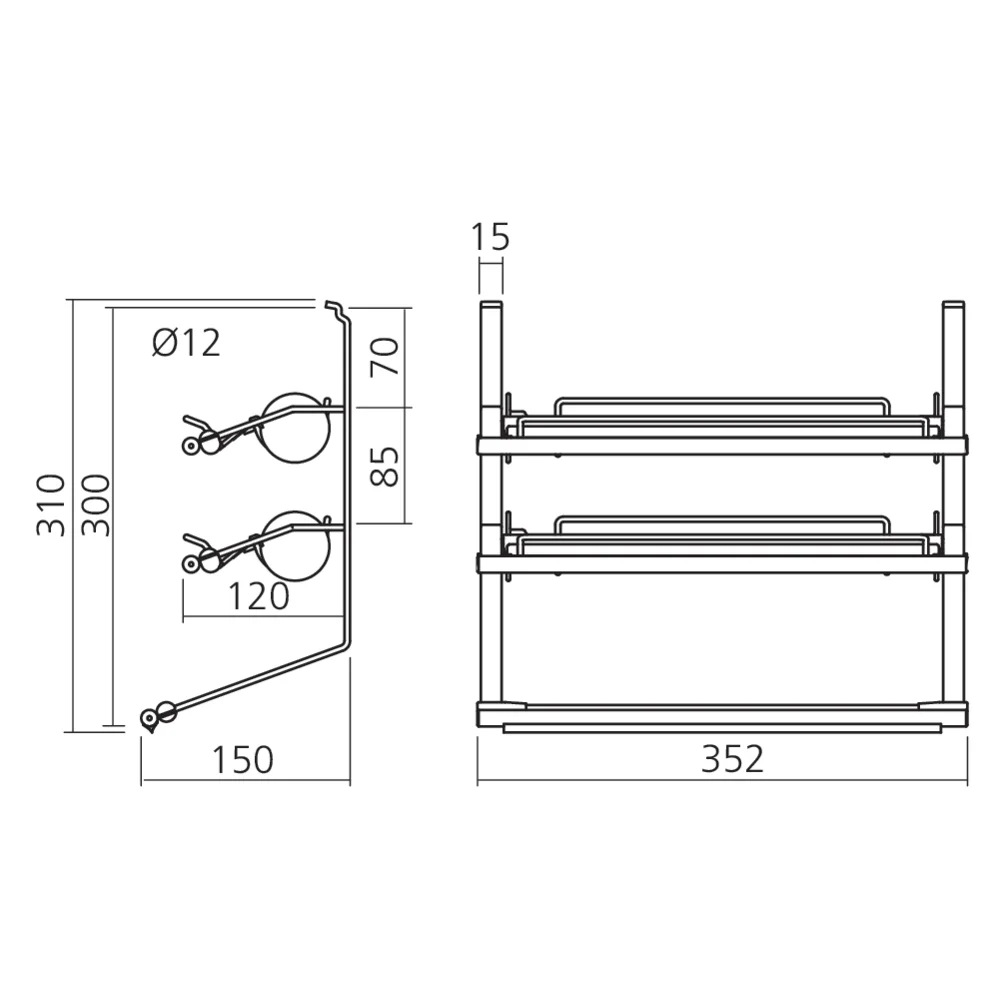 Porte-rouleaux triple