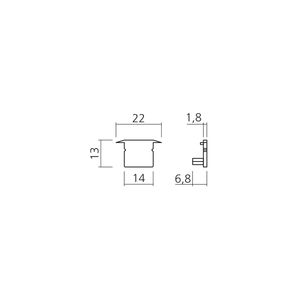 Embout pour Maxirail à encastrer