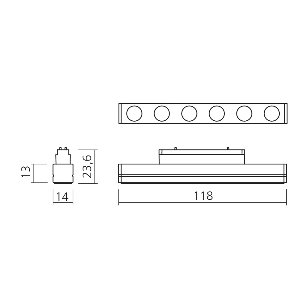 Réglette de spots LED 24 V pour Maxirail