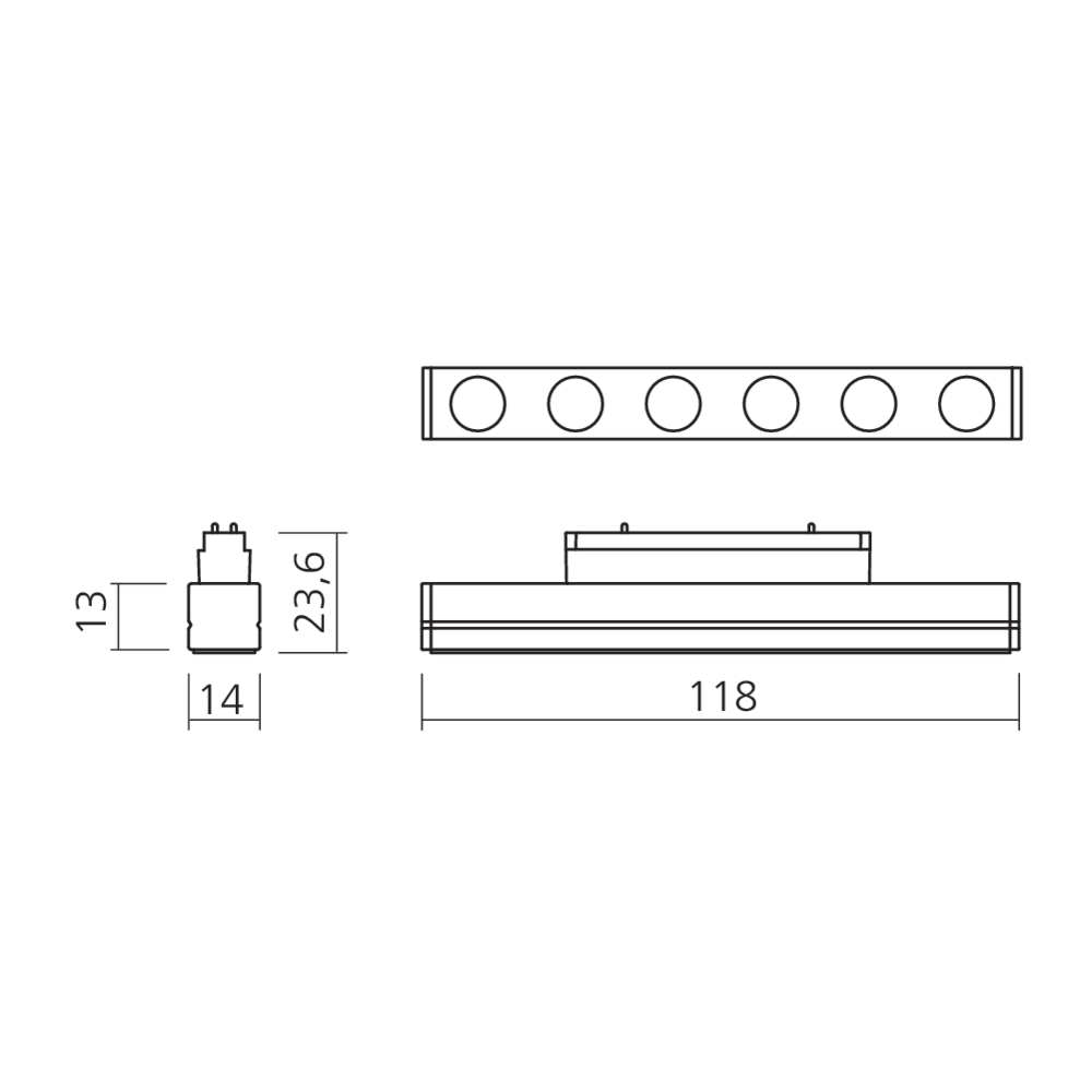 Réglette de spots LED 24 V pour Maxirail